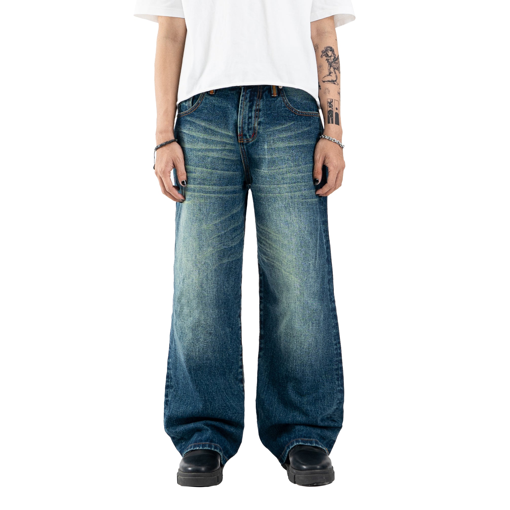 H1 baggy - Midnight green - Jeans Pants – DENIMITUP
