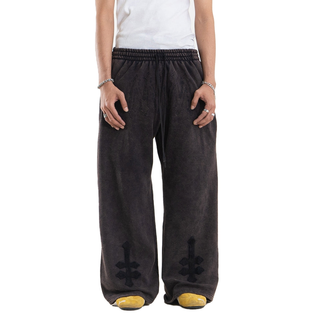 DENIMITUP H Zigzag Sweat Pants - Cosmic black - Long Pants