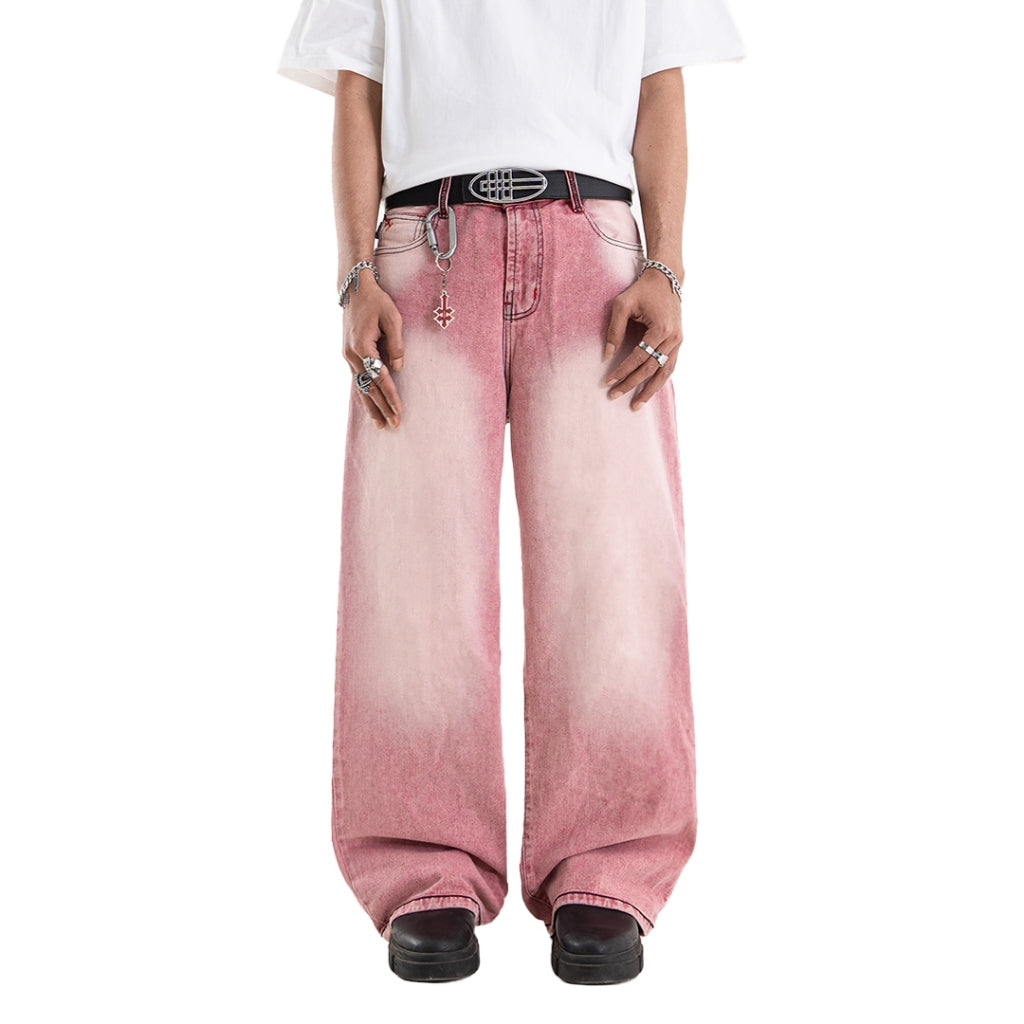H1 Baggy H Embroidered Back Pocket - Pink Washed - Jeans – DENIMITUP