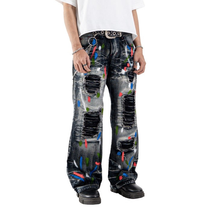 パンツ nomassprod 011RAW BAGGY JEANS H1 baggy biker - Space grey - Jeans Pants – DENIMITUP