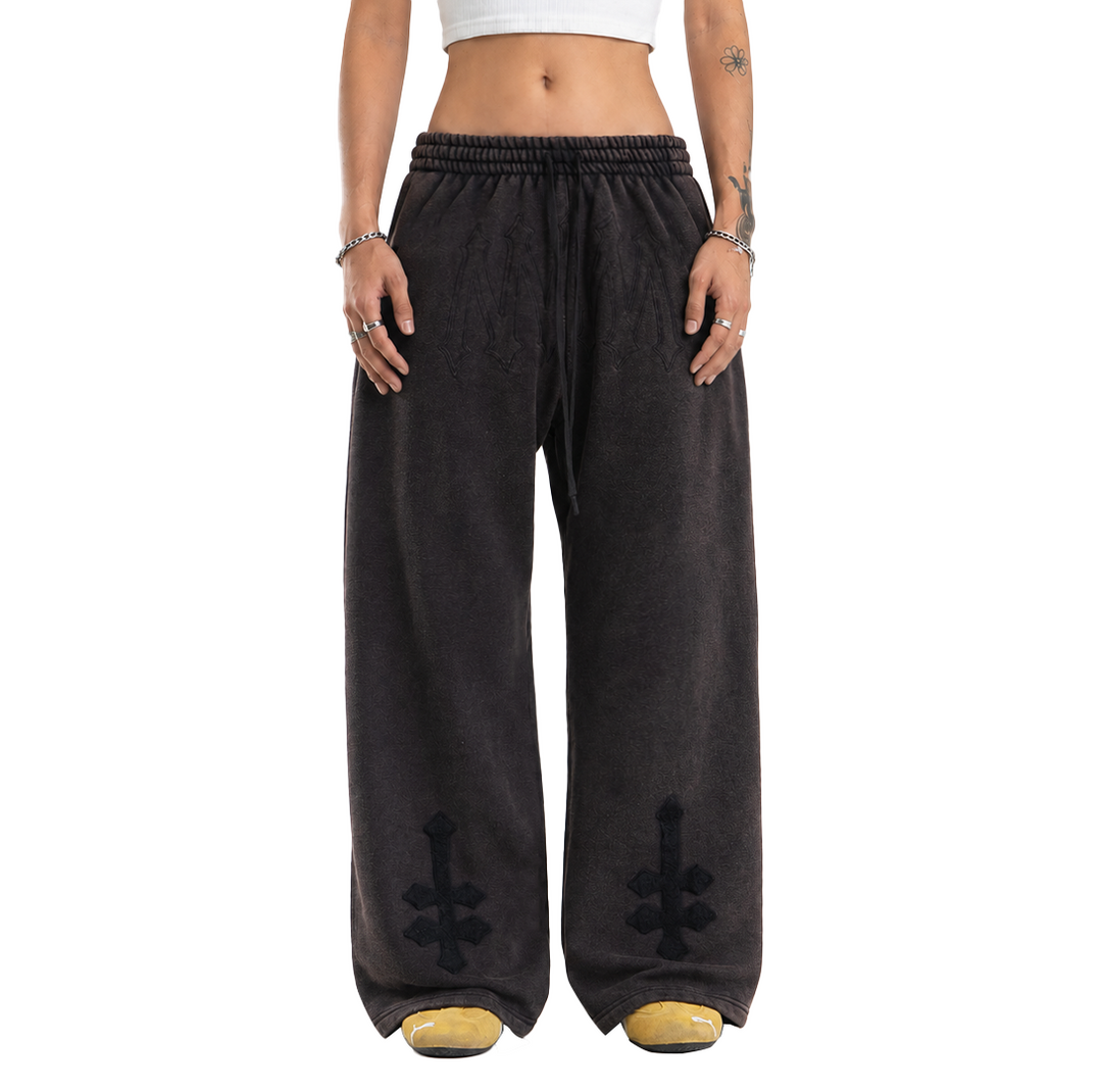 Denimitup ladies sweat pants H Zigzag - Cosmic black - Long Pants