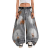 A1 Low Waist Wide Barrel Ladies Jeans - Titanium Grey Van Gogh