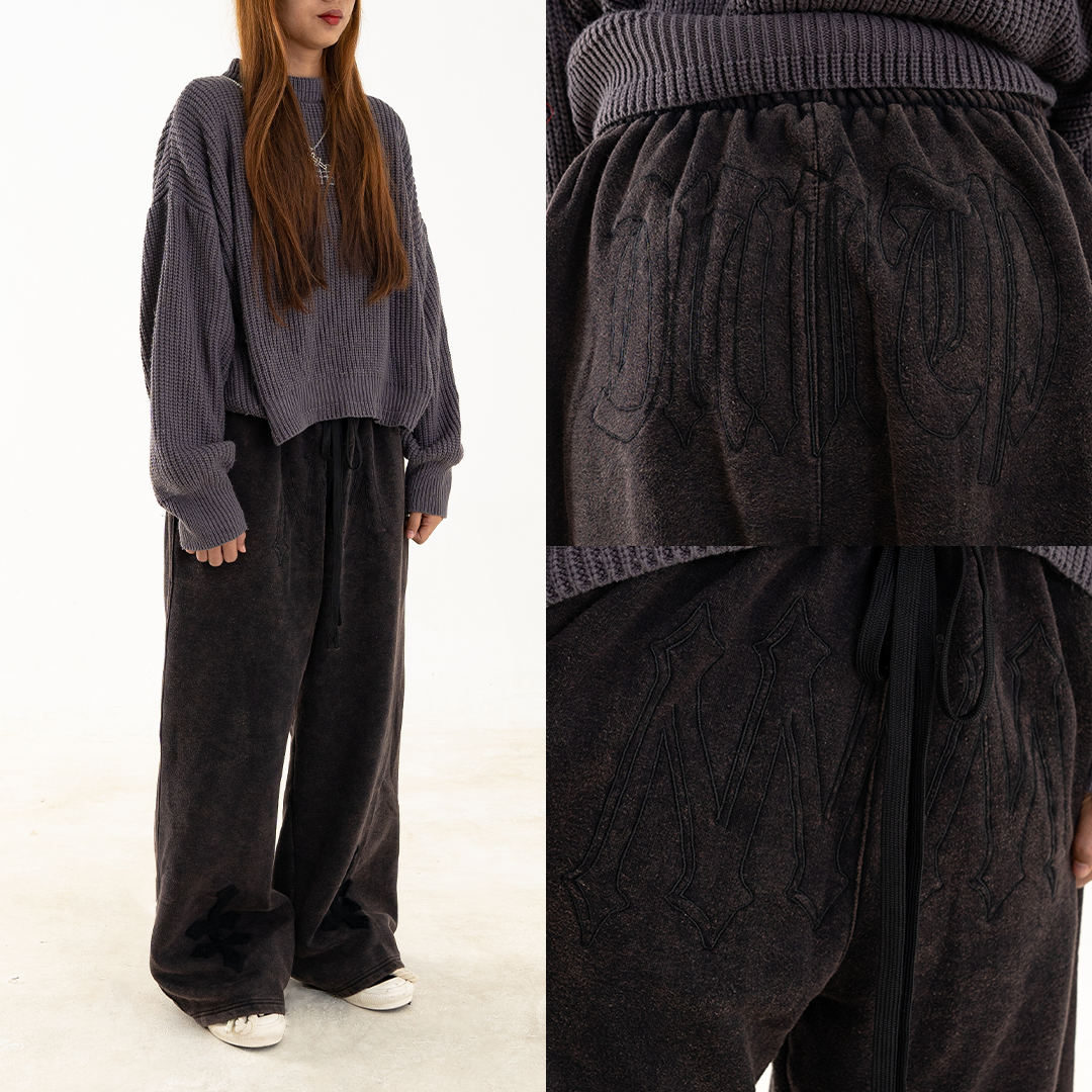 Denimitup ladies sweat pants H Zigzag - Cosmic black - Long Pants