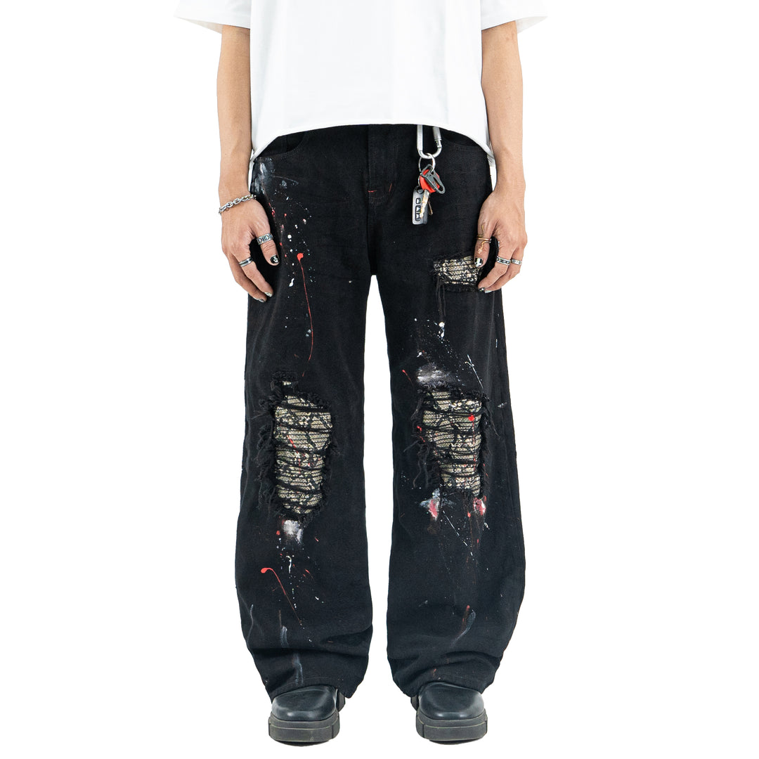 H1 Baggy Quad Viper - Burst of venom black - Jeans Pants – DENIMITUP