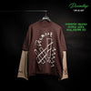 Denimitup trilogo double layer - Dual brown tee - Long Sleeve T-Shirt