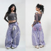 A1 Low Waist Wide Barrel Ladies Jeans - Grain Dual Snowish Lilac