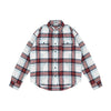 Denimitup Flannel - Burgundy Plaid On White
