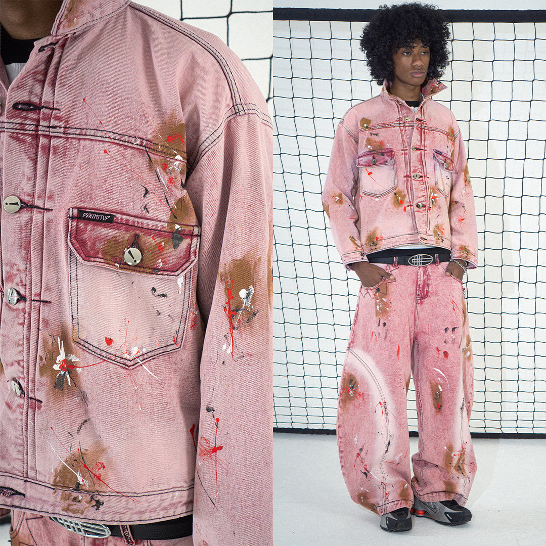 H1 Type Two Jacket - Pink Washed Splatter – DENIMITUP