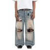H1 Baggy H Embroidered Back Pocket - Tri Blown Out Cream Blue
