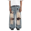 H1 Baggy H Embroidered Back Pocket - Tri Blown Out Cream Blue