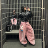 A1 Low Waist Wide Barrel Ladies Jeans - Grain Dual Pink