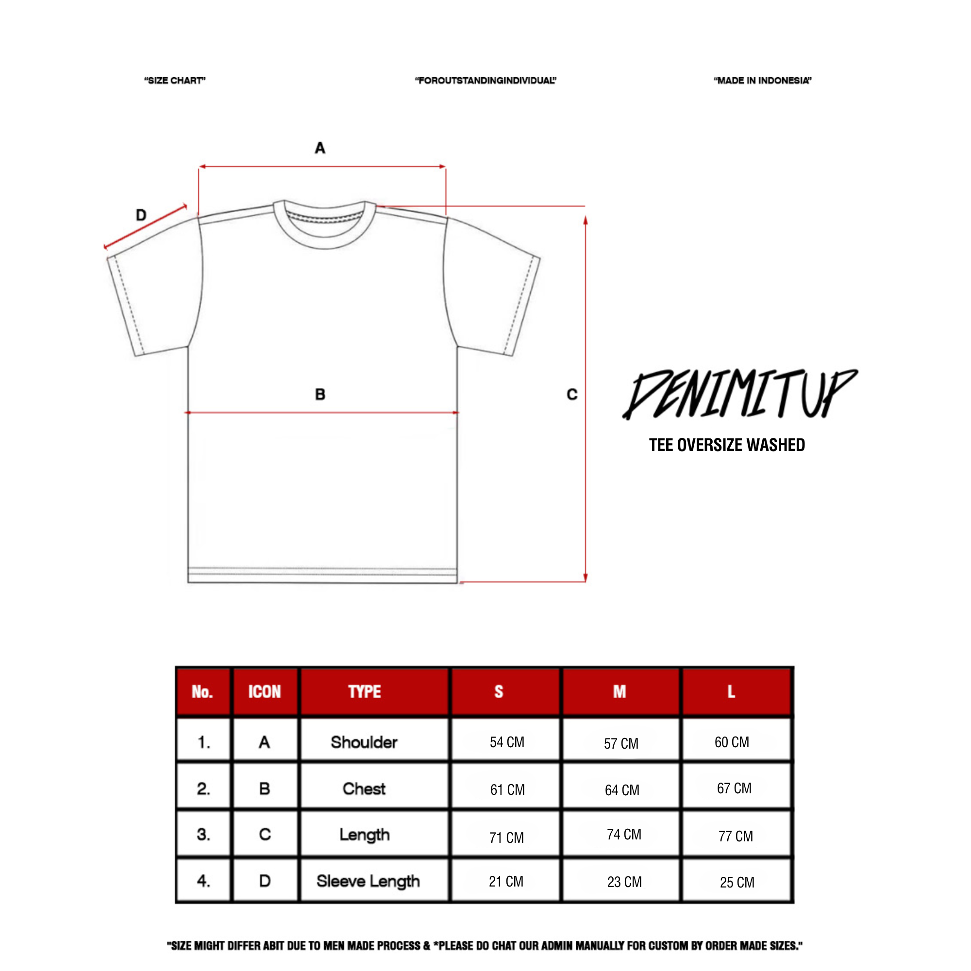 Size guide for Denimitup I feel like Patron - Snowish ice blue tee - T-Shirt