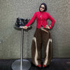 A1 Low Waist Wide Barrel Ladies Jeans - Grain Dual Choco Latte