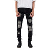 M1 leather patches - Jet black on grey - Jeans Pants