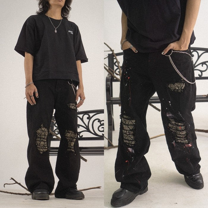 H1 Baggy Quad Viper - Burst of venom black - Jeans Pants – DENIMITUP