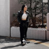Denimitup ladies sweat pants H Zigzag - Jet Black - Long Pants