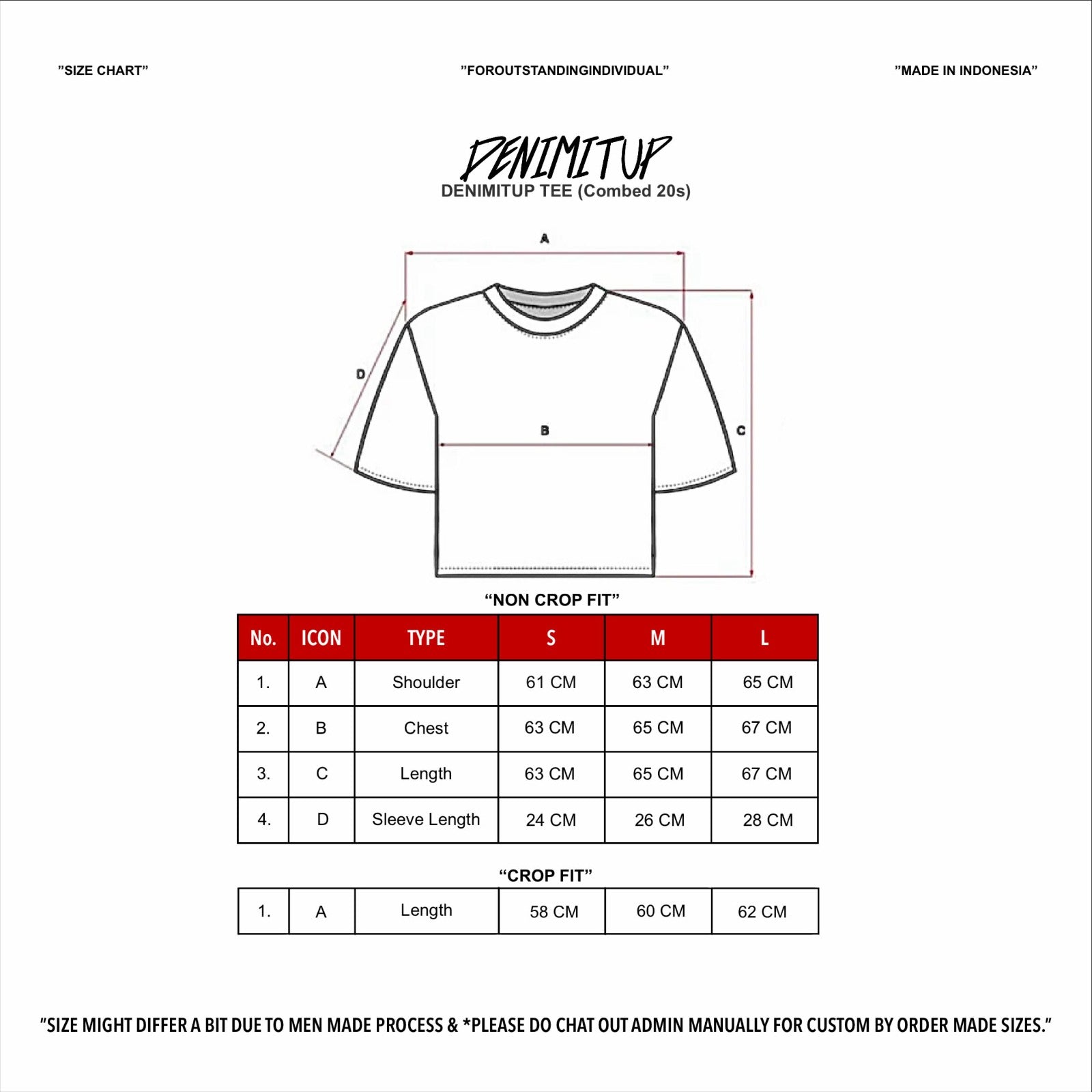 Size guide for Denimitup Logo Tee x Heiden Heritage - Snowish Grey White On Black - Tshirt