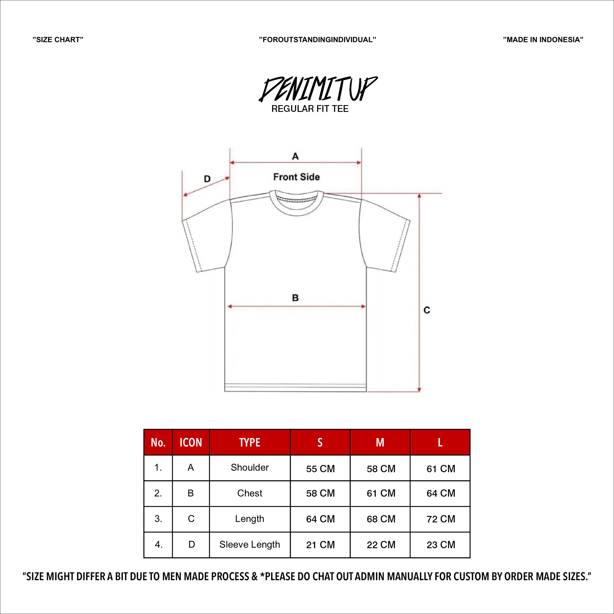 Size guide for DENIMITUP Logo Tee - Pink On Black - T-Shirt