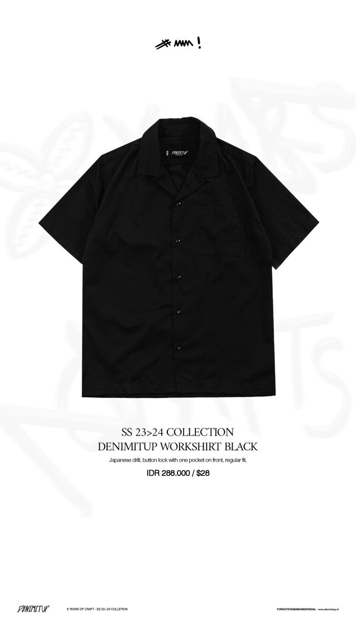 ミュージシャン buddix SS Work Shirt Black M size Ben Davis Short Sleeve Half-Zip Work Shirt - Black — Dave's New York