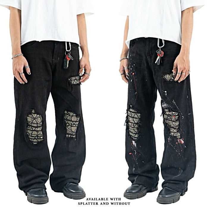 H1 Baggy Quad Viper - Burst of venom black - Jeans Pants – DENIMITUP