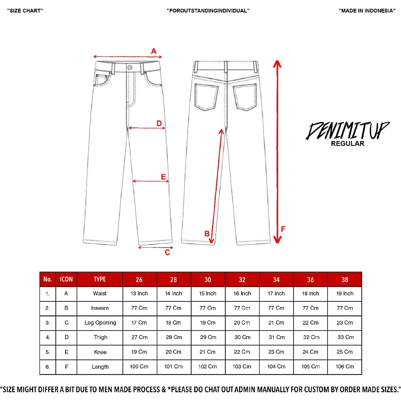 Size guide for H1 Regular Loose - Black