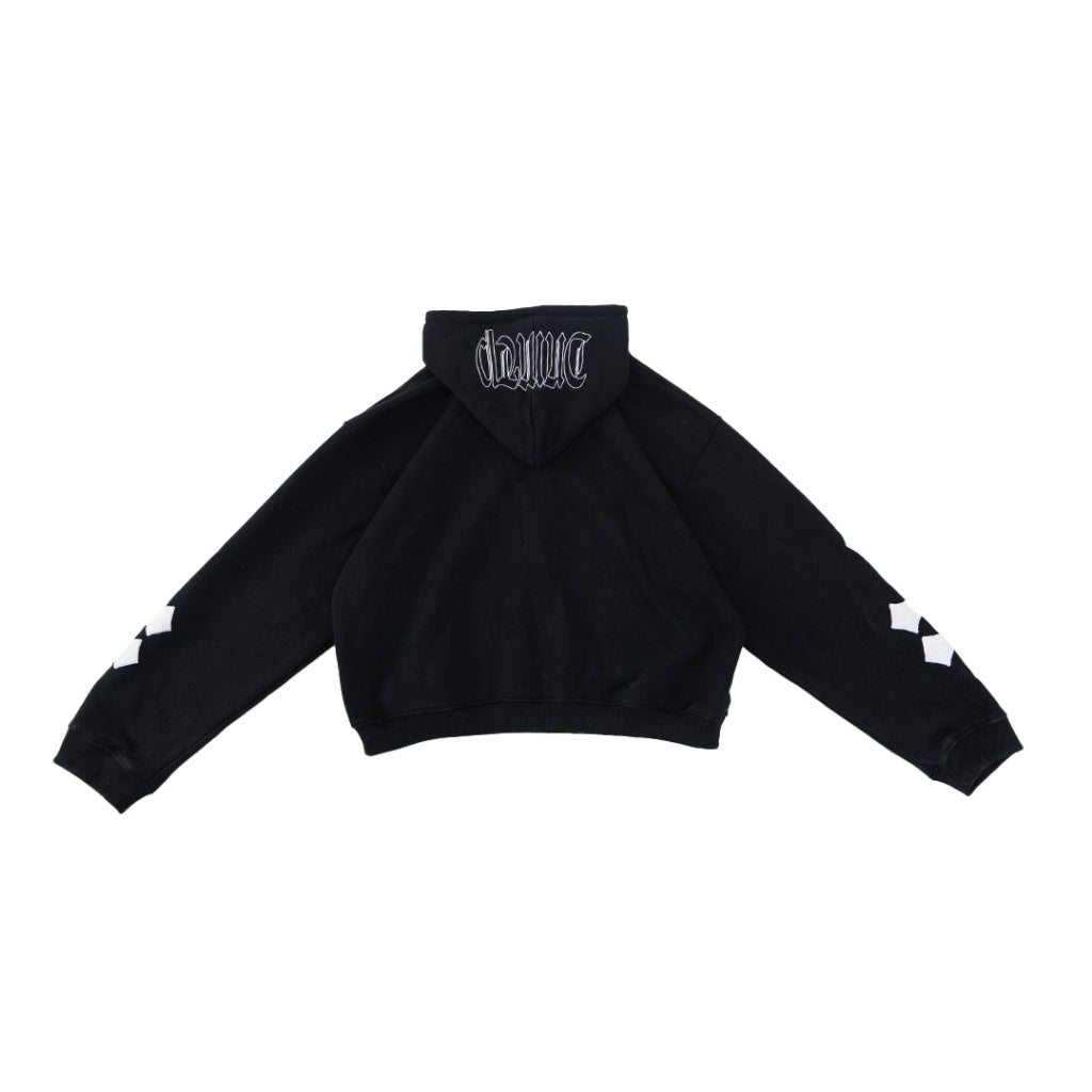 Denimitup H zigzag Double Zip - Jet Black - Hoodie – DENIMITUP
