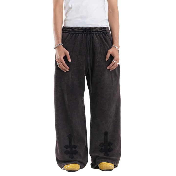 DENIMITUP H Zigzag Sweat Pants - Cosmic black - Long Pants