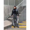 A1 Low Waist Wide Barrel Ladies Jeans - Grain Dual Stone