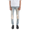 M1 Tri Leather - Acid Cream & Van Gogh Splatter - Jeans