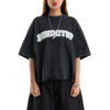 Denimitup Logo Tee x Heiden Heritage - Snowish Grey White On Black - Tshirt