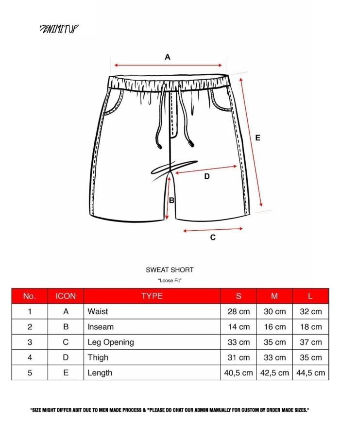 Size guide for DENIMITUP Sweat Short - Snowish Black - Short Pants