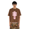 The Symbol Shades Of Pink On Brown Tee